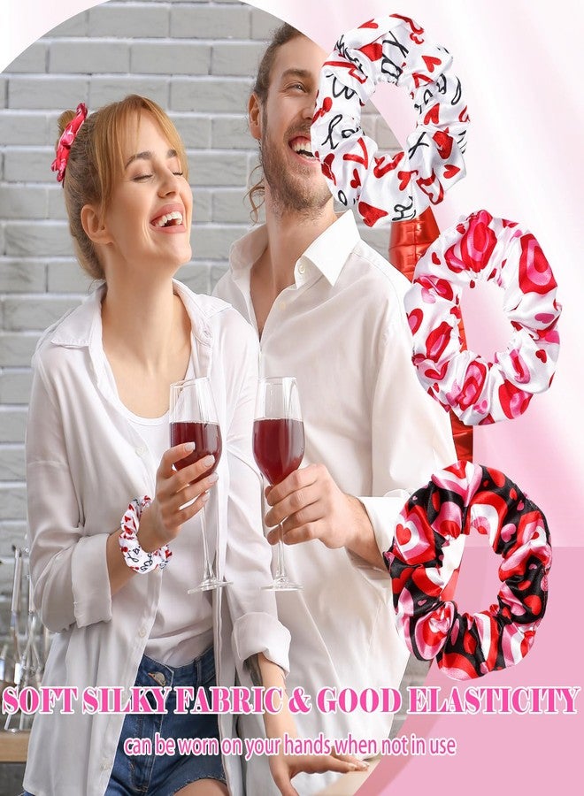 جيجكسين مجموعة جيغشين المكونة من 80 قطعة من ربطات الشعر الحريرية لعيد الحب، ربطات شعر من الساتان، أربطة شعر مرنة، ربطات شعر على شكل قلب من الساتان، ربطات شعر حريرية، إكسسوارات ربطات شعر على شكل قلب لعيد الحب للنساء - Image 4